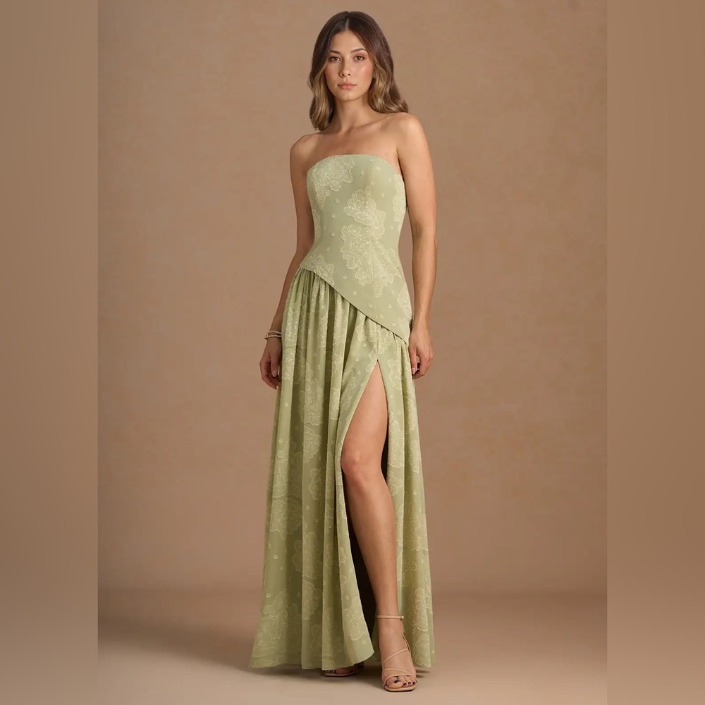 Azazie Atelier Marcella Celadon Maxi Dress